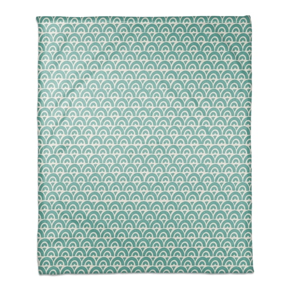 Creative Products Scallop Teal 50x60 Coral Fleece Blanket
