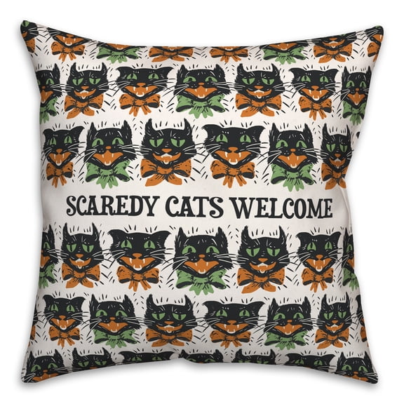 Creative Products Scaredy Cats Pattern 18x18 Spun Poly Pillow