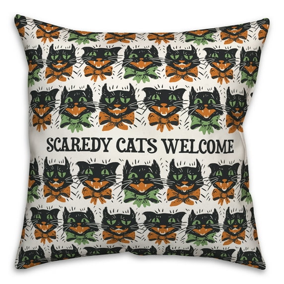 Creative Products Scaredy Cats Pattern 18x18 Spun Poly Pillow