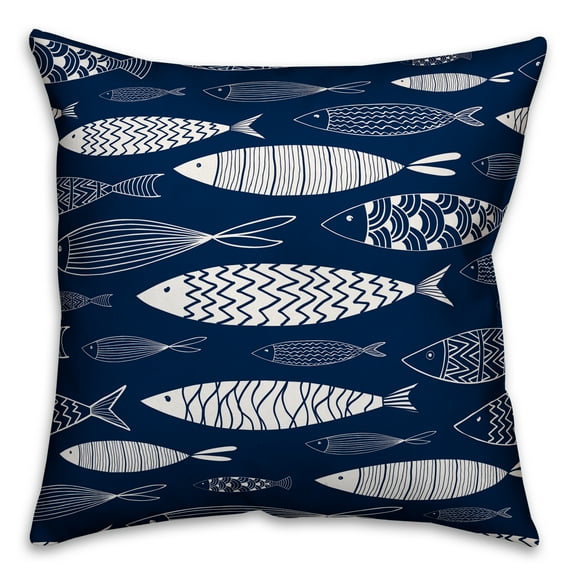 Creative Products School of Fish 18x18 Indoor / Outdoor Pillow