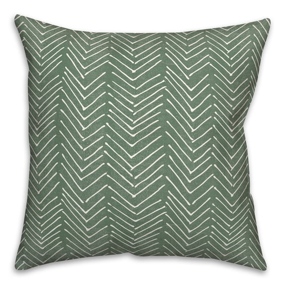 Creative Products Scribble Chevron Green 20 x 20 Indoor / Outdoor Pillow