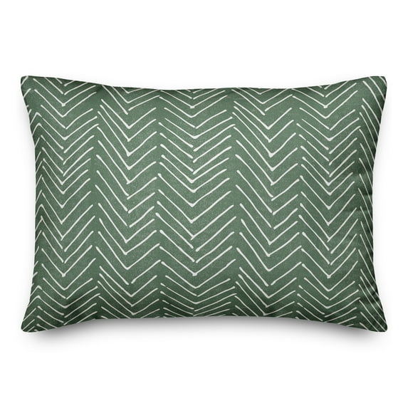 Creative Products Scribble Chevron Green 14 x 20 Indoor / Outdoor Pillow