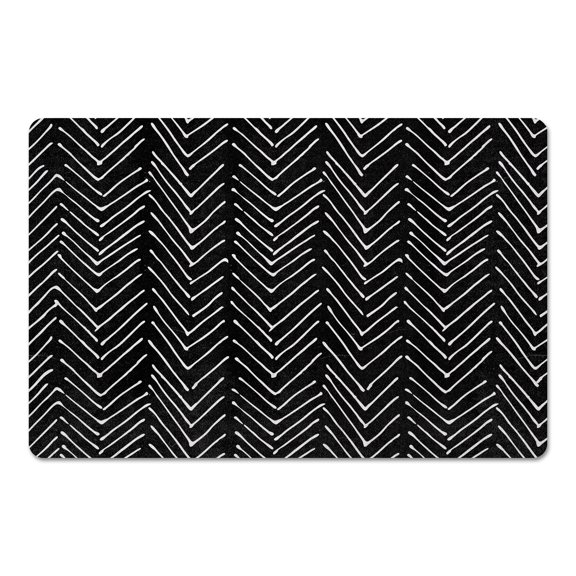 Creative Products Scribbled Chevron Black 27x18 Floor Mat