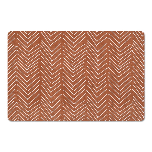 Creative Products Scribbled Chevron Copper 27x18 Floor Mat