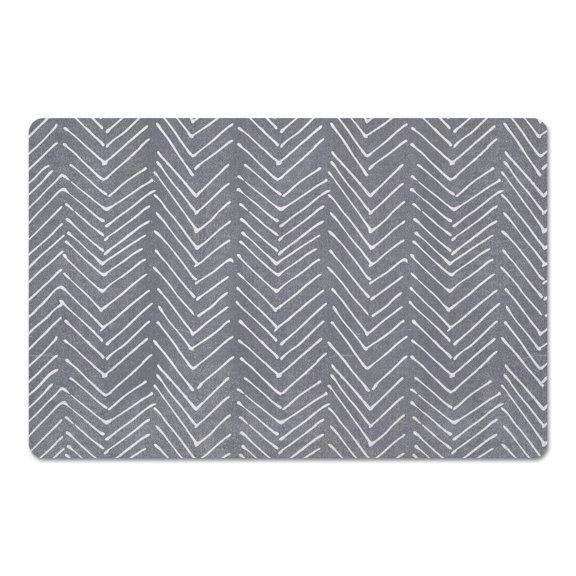 Creative Products Scribbled Chevron Gray 27x18 Floor Mat