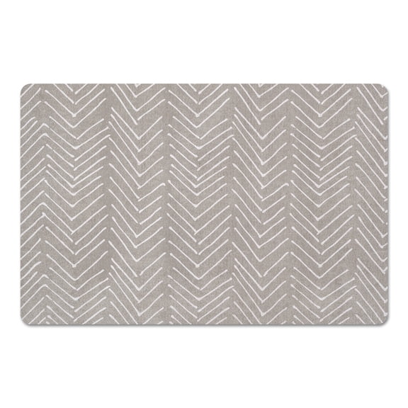 Creative Products Scribbled Chevron Khaki 27x18 Floor Mat