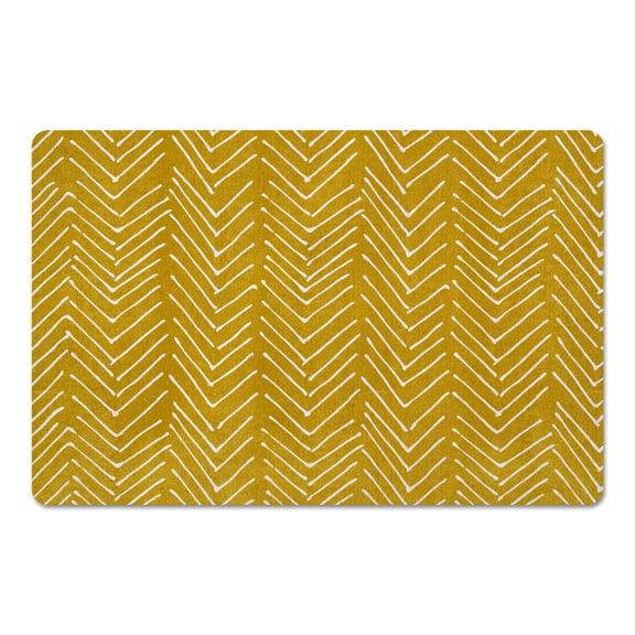 Creative Products Scribbled Chevron Yellow 27x18 Floor Mat