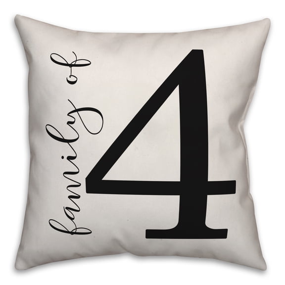 Creative Products Script Family of Four 18x18 Indoor / Outdoor Pillow