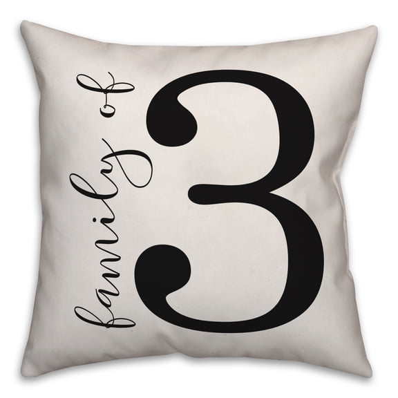 Creative Products Script Family of Three 18x18 Indoor / Outdoor Pillow