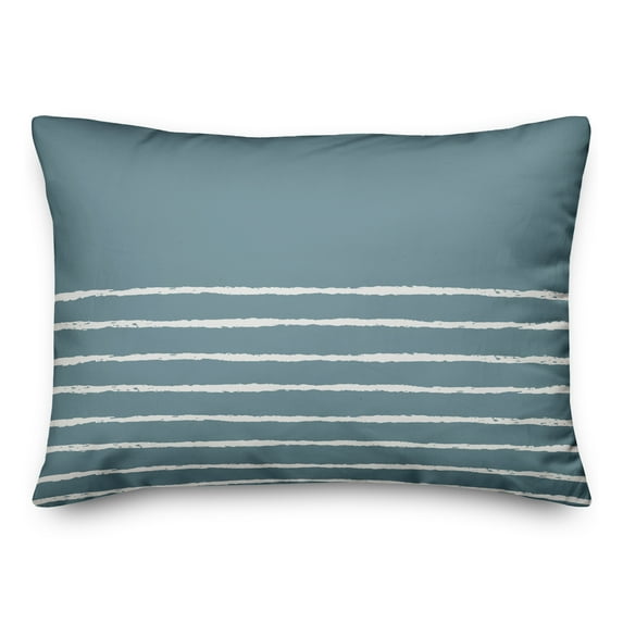Creative Products Sea Glass and White Sketch Stripes 14x20 Spun Poly Pillow