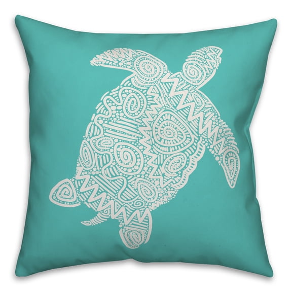 Creative Products Sea Turtle Drawing 18x18 Spun Poly Pillow