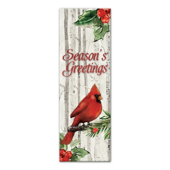 Creative Products Season's Greetings Christmas Cardinal 12x36 Canvas Wall Art