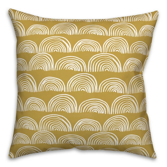 Creative Products Semi Circles Yellow 16 x 16 Indoor / Outdoor Pillow