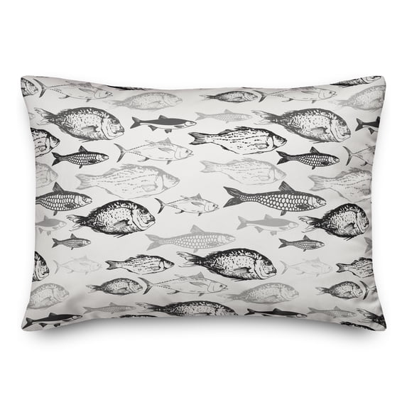 Creative Products Shades Of Fish Gray 14x20 Spun Poly Pillow