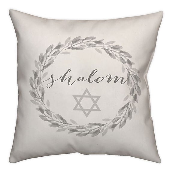 Creative Products Shalom Wreath 18x18 Spun Poly Pillow