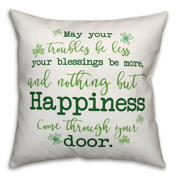 Creative Products Shamrock Irish Blessing 18x18 Spun Poly Pillow
