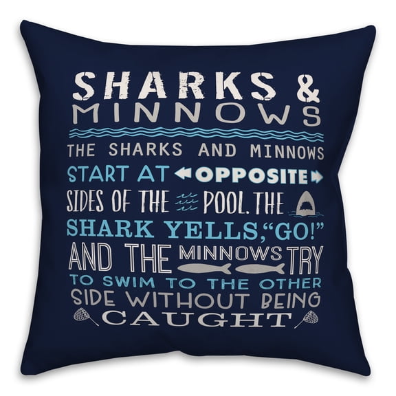 Creative Products Shark's & Minnows 18x18 Indoor / Outdoor Pillow