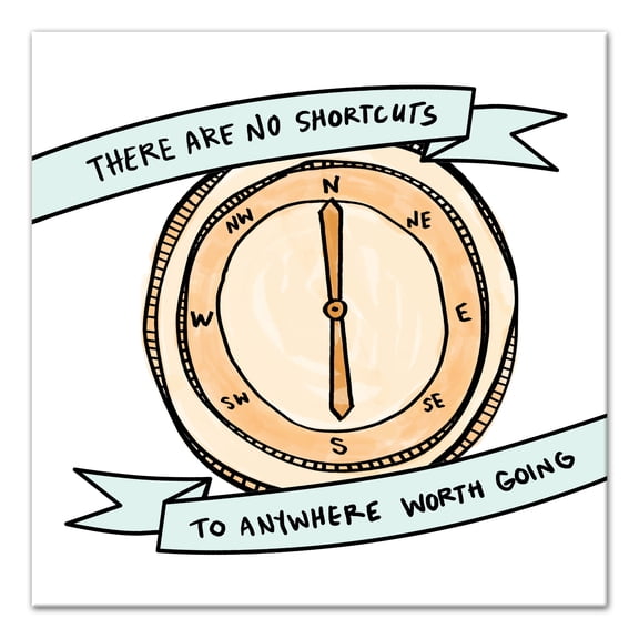 Creative Products Shortcut Compass 20x20 Canvas Wall Art
