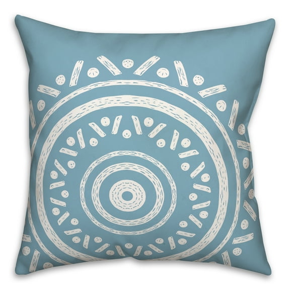 Creative Products Simple Blue Boho Circle 18 x 18 Indoor / Outdoor Pillow