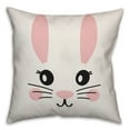 thumbnail image 1 of Creative Products Simple Bunny Face 18x18 Spun Poly Pillow, 1 of 2