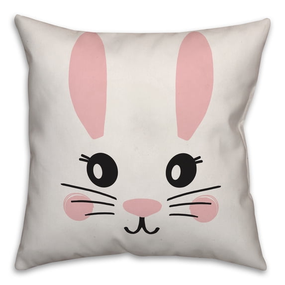 Creative Products Simple Bunny Face 18x18 Spun Poly Pillow