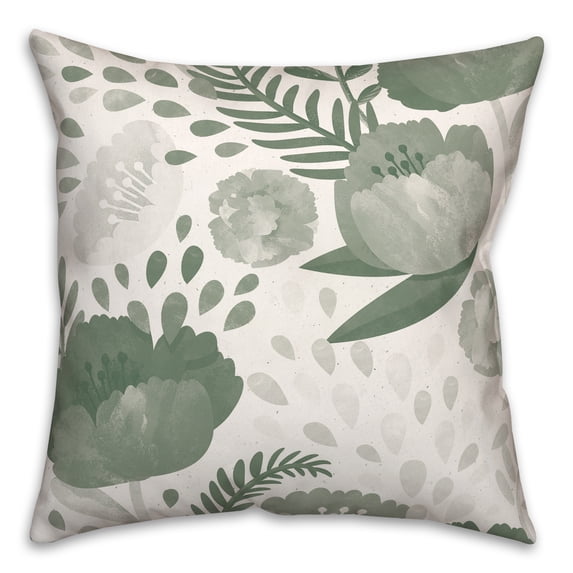 Creative Products Simple Floral Green 20 x 20 Indoor / Outdoor Pillow