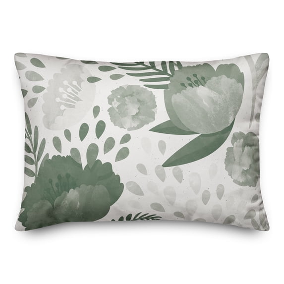 Creative Products Simple Floral Green 14 x 20 Indoor / Outdoor Pillow
