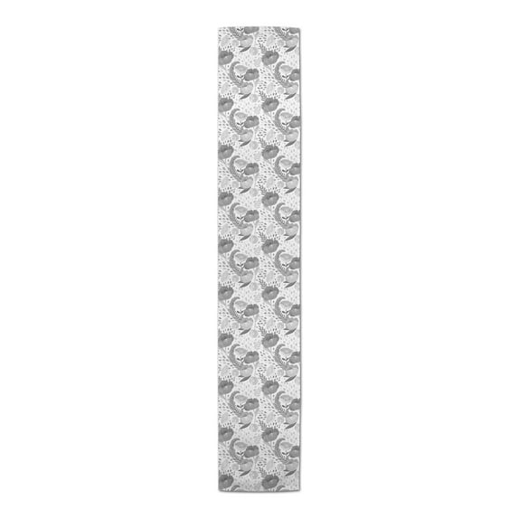 Creative Products Simple Floral Gray 4 16 x 72 Poly Twill Table Runner