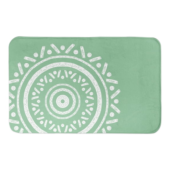 Creative Products Simple Green Boho Circle 21 x 34 Bath Mat