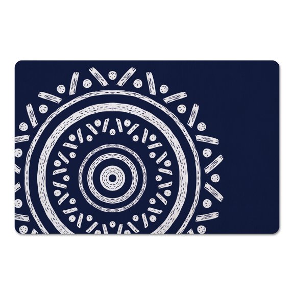 Creative Products Simple Navy Boho Circle 18 x 27 Floor Mat