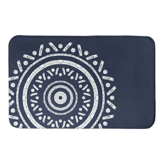 Creative Products Simple Navy Boho Circle 21 x 34 Bath Mat