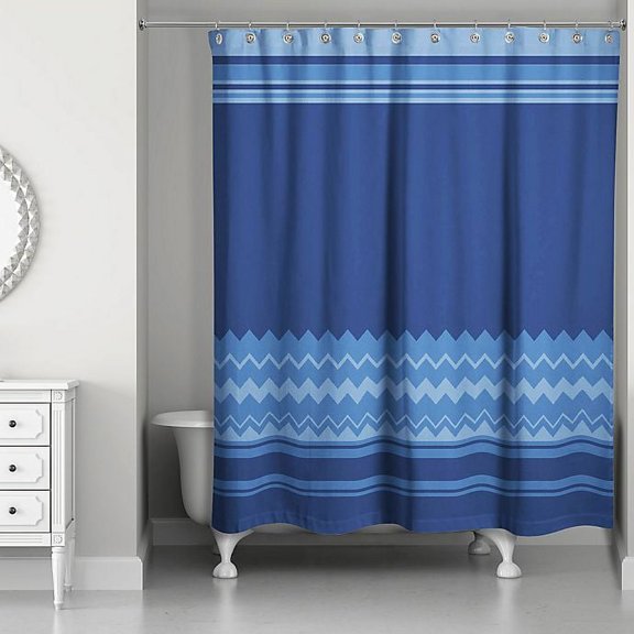 Creative Products Simple Navy Chevron 71x74 Shower Curtain