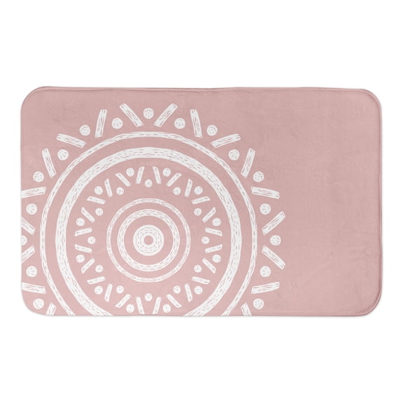 Creative Products Simple Pink Boho Circle 21 x 34 Bath Mat