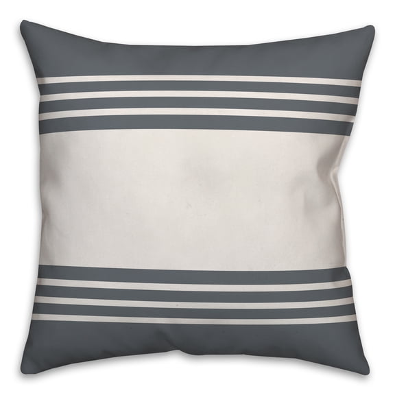 Creative Products Simple Slate Stripes 16x16 Spun Poly Pillow