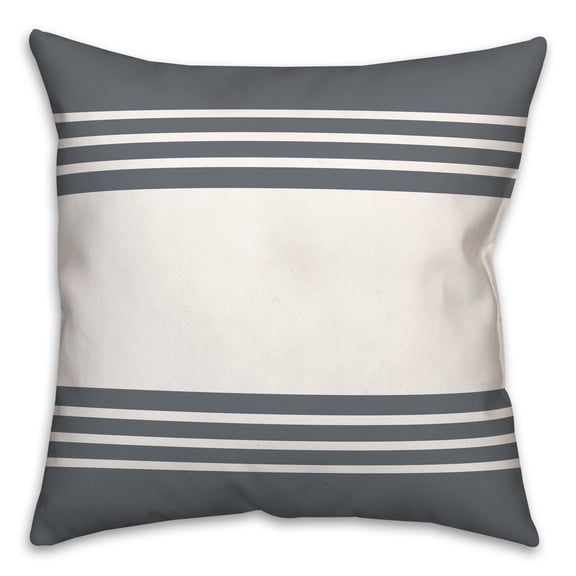 Creative Products Simple Slate Stripes 18x18 Spun Poly Pillow