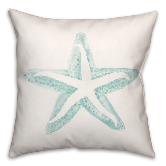 Creative Products Simple Starfish Teal 18x18 Spun Poly Pillow