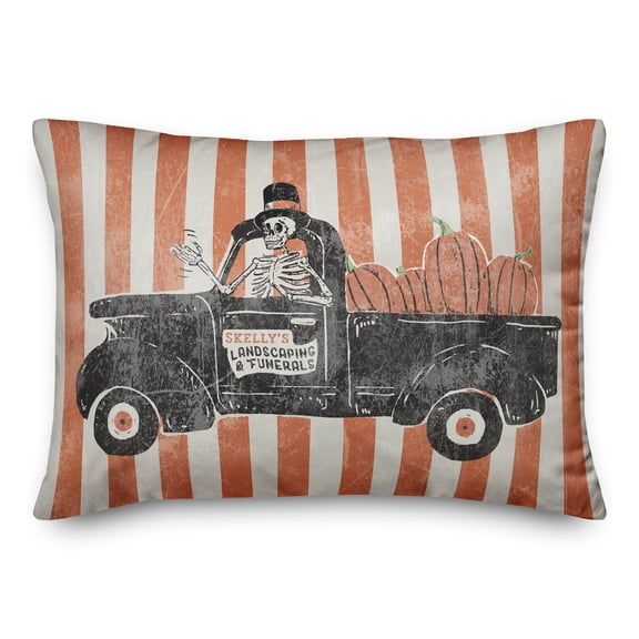 Creative Products Skellys Landscaping Truck Retro with Stripes 14x20 Spun Poly Pillow