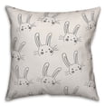 thumbnail image 1 of Creative Products Sketch Bunny Pattern 18x18 Spun Poly Pillow, 1 of 1