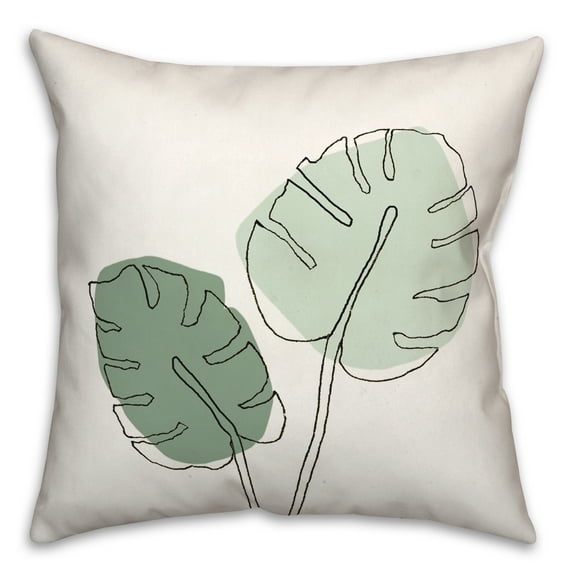 Creative Products Sketch Monstera Leaf Colors 18x18 Spun Poly Pillow