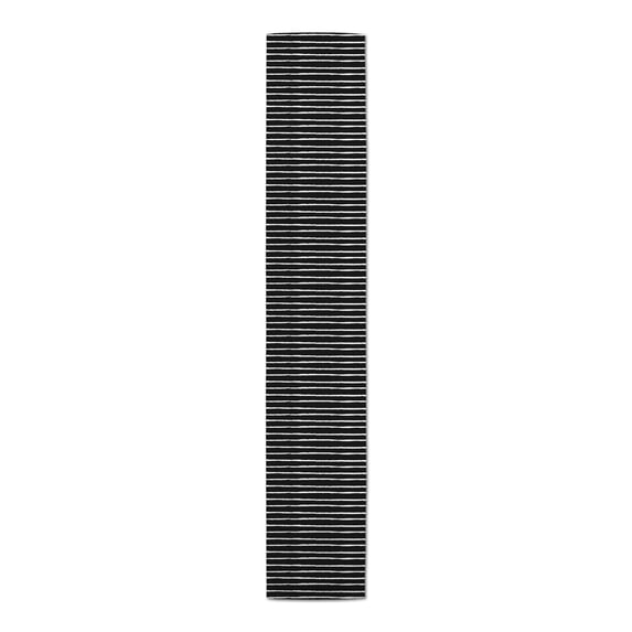 Creative Products Sketch Stripes Black 16x90 Poly Twill Table Runner
