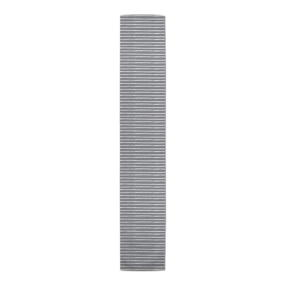 Creative Products Sketch Stripes Gray 16x72 Poly Twill Table Runner