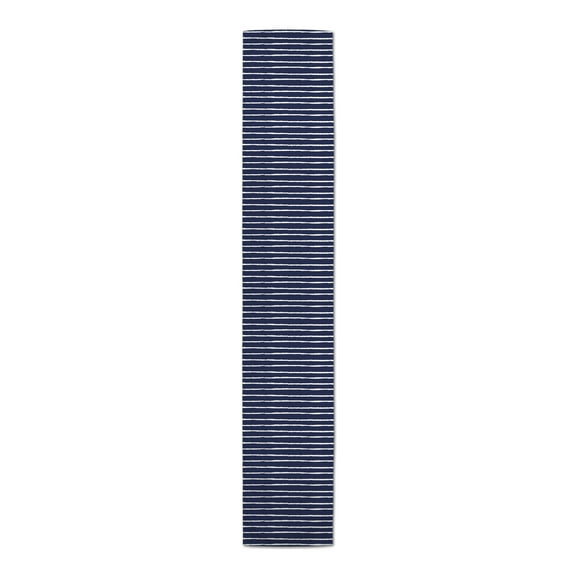 Creative Products Sketch Stripes Navy Blue 16x72 Poly Twill Table Runner