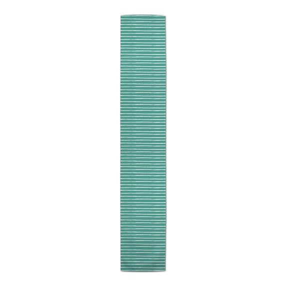 Creative Products Sketch Stripes Teal 16x72 Poly Twill Table Runner