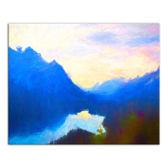 Creative Products Sketched Blue Mountain Range 20x30 Canvas Wall Art