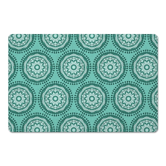 Creative Products Sketched Medallion Teal 27x18 Floor Mat