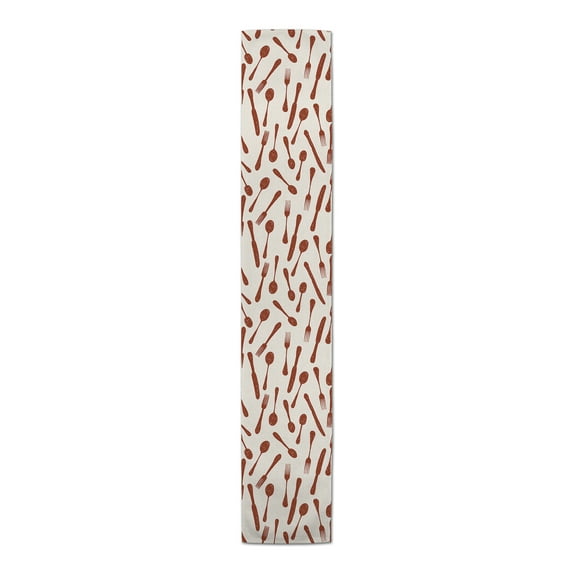 Creative Products Sketchy Kitchen Utensils Red 4 16 x 72 Poly Twill Table Runner