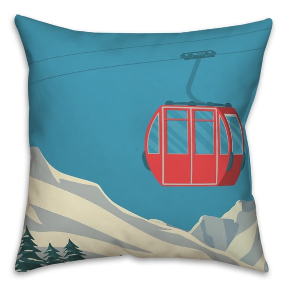 Creative Products Ski Lift Lodge 16 x 16 Spun Poly Pillow