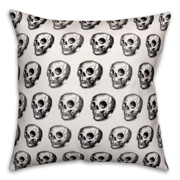Creative Products Skull Pattern 16x16 Spun Poly Pillow