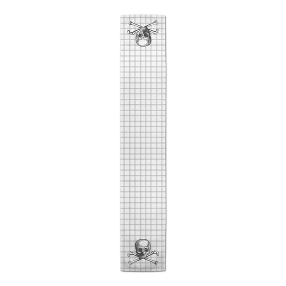 Creative Products Skull Windowpane Check 16 x 90 Cotton Twill Table Runner