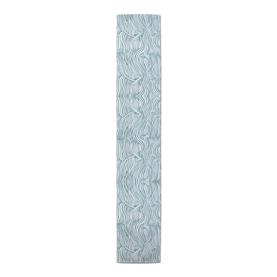 Creative Products Sky Blue Abstract Waves 16x90 Poly Twill Table Runner